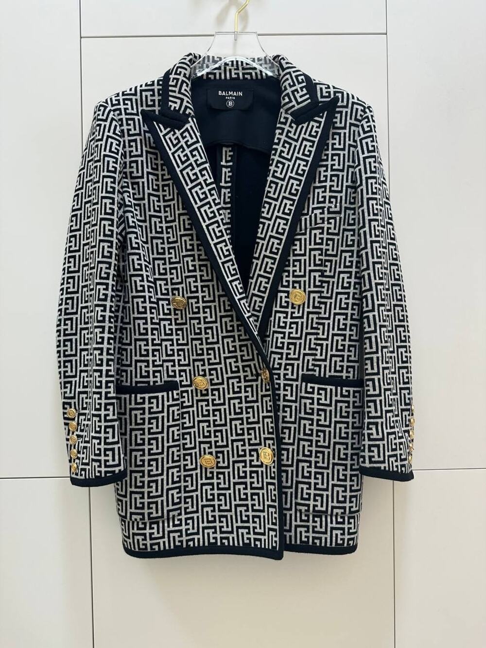Balmain PB Labyrinth Monogram Blazer  Sz.36